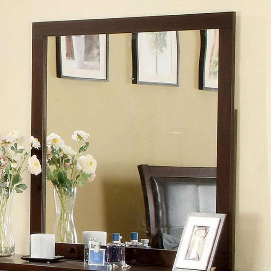 Bathroom Accessories * | Top 10 Benzara, Woodland Imprts, The Urban Port Bm123534 Enrico I Mirror, Brown Cherry