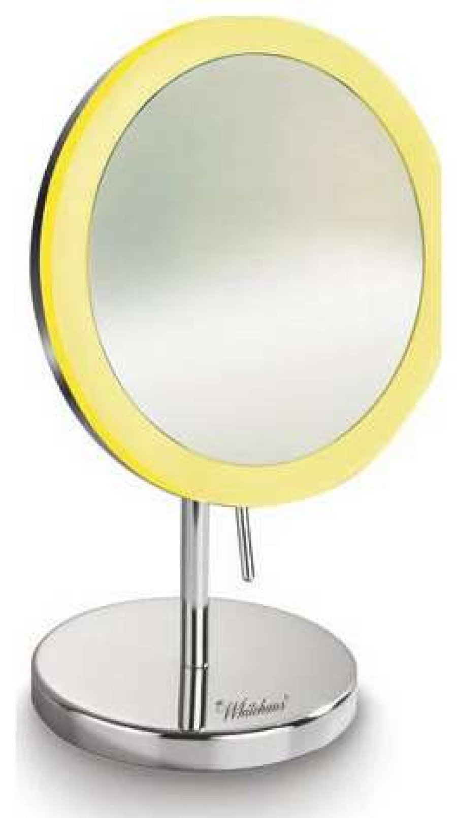 Bathroom Accessories * | Coupon Whitehaus Collection Round Freestanding Led 5X Magnified Mirror