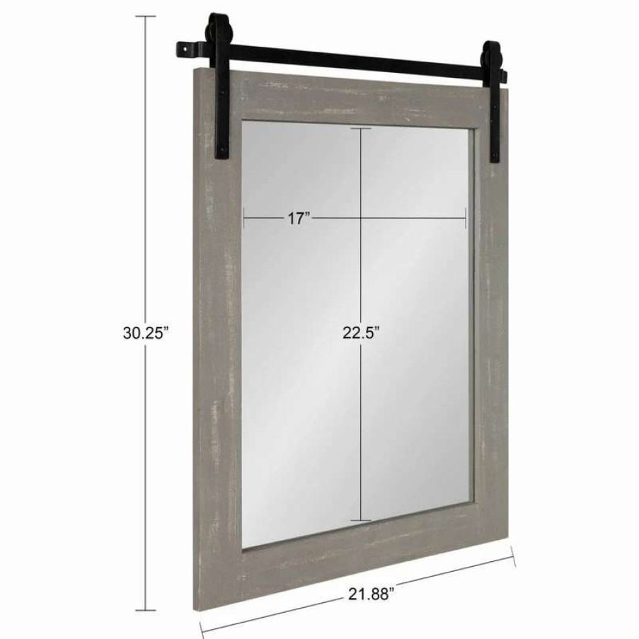 Bathroom Accessories * | Best Deal Uniek Cates Rustic Wall Mirror, Gray 22X.75 30