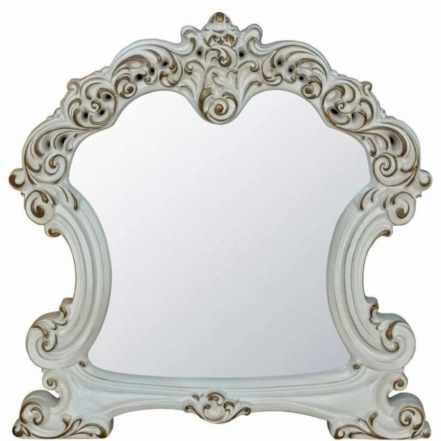 Bathroom Accessories * | Deals Acme Furniture Acme Vendome Mirror In Antique Pearl Finish