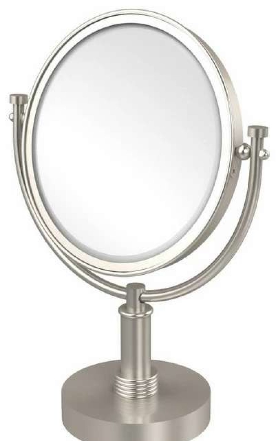 Bathroom Accessories * | New Allied Brass Dm-4G/2X-Sn 8 Inch Vanity Top Make-Up Mirror 2X Magnification, Satin Nickel