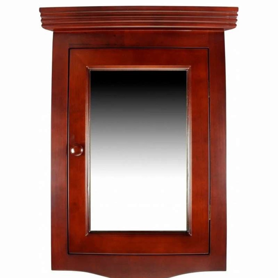 Bathroom Accessories * | Outlet Renovators Supply Manufacturing Cherry Hard Wood Bathroom Corner Wall Mount Medicine Cabinet Mirror