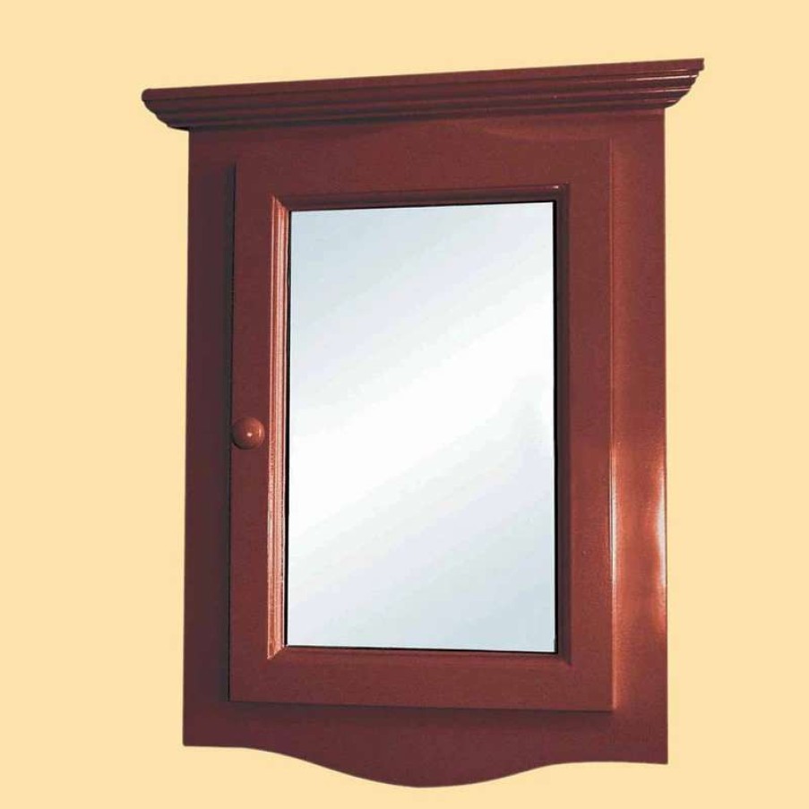 Bathroom Accessories * | Outlet Renovators Supply Manufacturing Cherry Hard Wood Bathroom Corner Wall Mount Medicine Cabinet Mirror