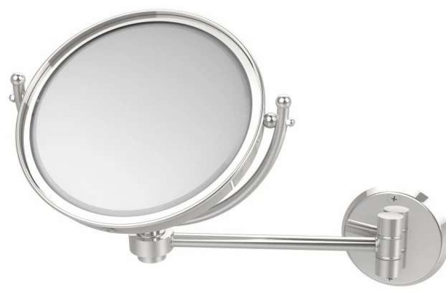 Bathroom Accessories * | Hot Sale Allied Brass 8 Wall Mounted Make-Up Mirror 2Xmagnification, Polished Chrome