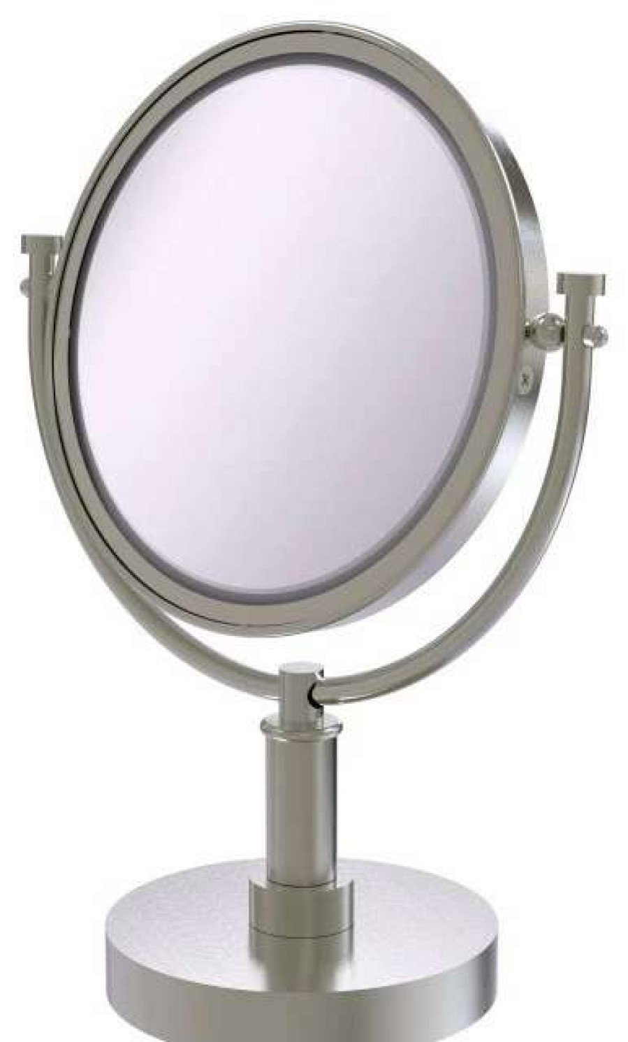 Bathroom Accessories * | Coupon Allied Brass 8 Vanity Top Make-Up Mirror 3Xmagnification, Satin Nickel