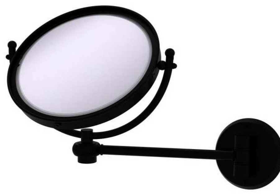 Bathroom Accessories * | Buy Allied Brass 8 Wall Mounted Make-Up Mirror 2Xmagnification, Matte Black