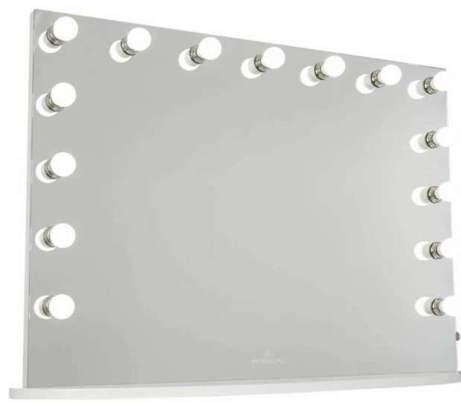 Bathroom Accessories * | Deals Impressions Vanity Company Hollywood Premiere Slim Pro Vanity Mirror, White, Bluetooth