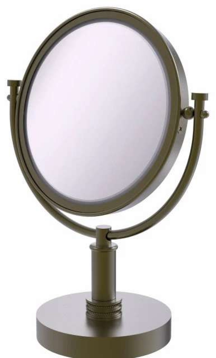 Bathroom Accessories * | Cheap Allied Brass 8 Vanity Top Make-Up Mirror 5Xmagnification, Antique Brass