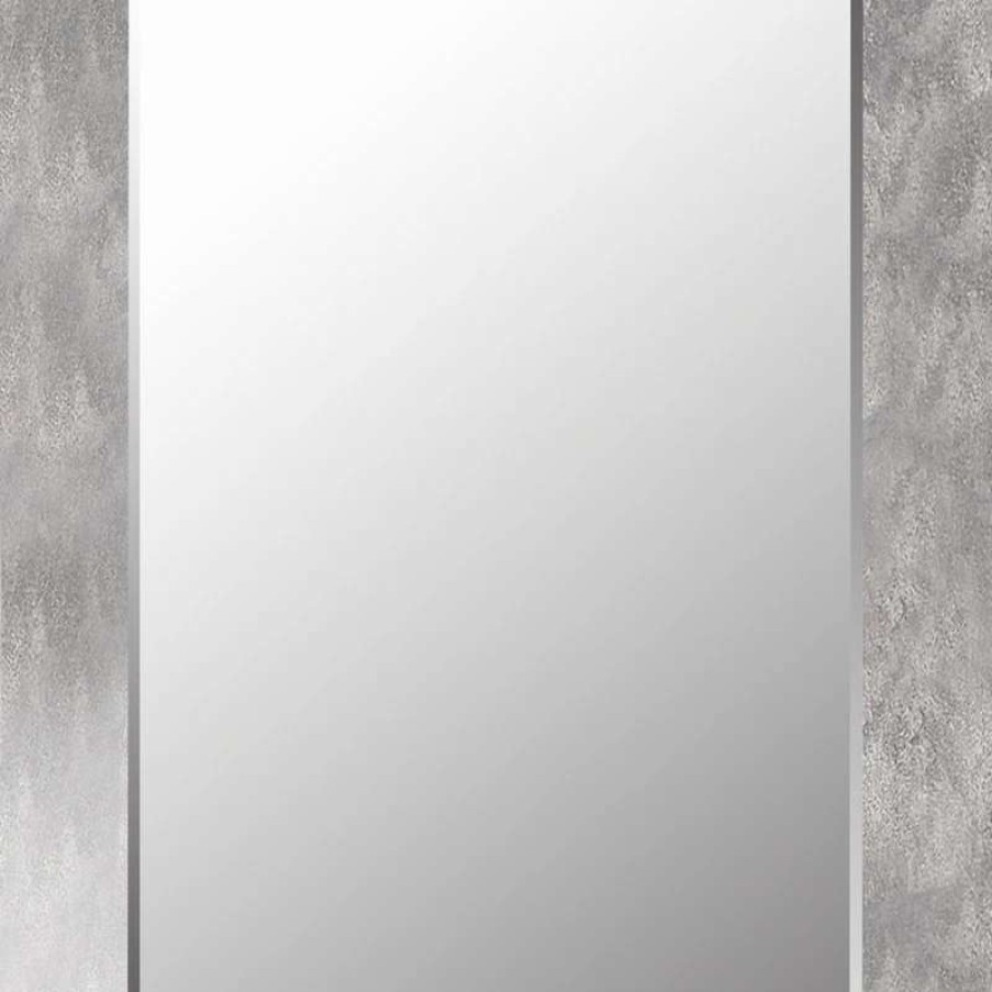 Bathroom Accessories * | Deals Mirrorize Canada 26 X 34 Large Wall Mirror Modern Silver Gradient Mdf Bathroom Vanity Bedroom