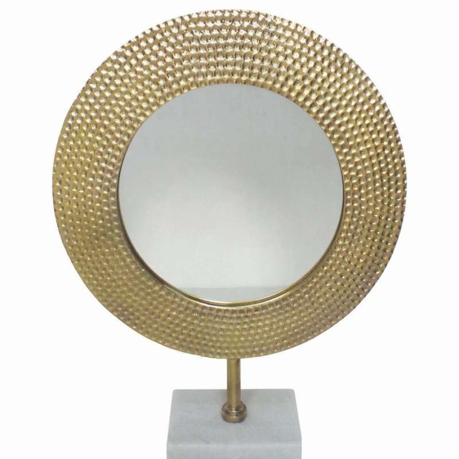 Bathroom Accessories * | Promo Sagebrook Home Metal 21 Hammered Mirror On Stand 15284-01