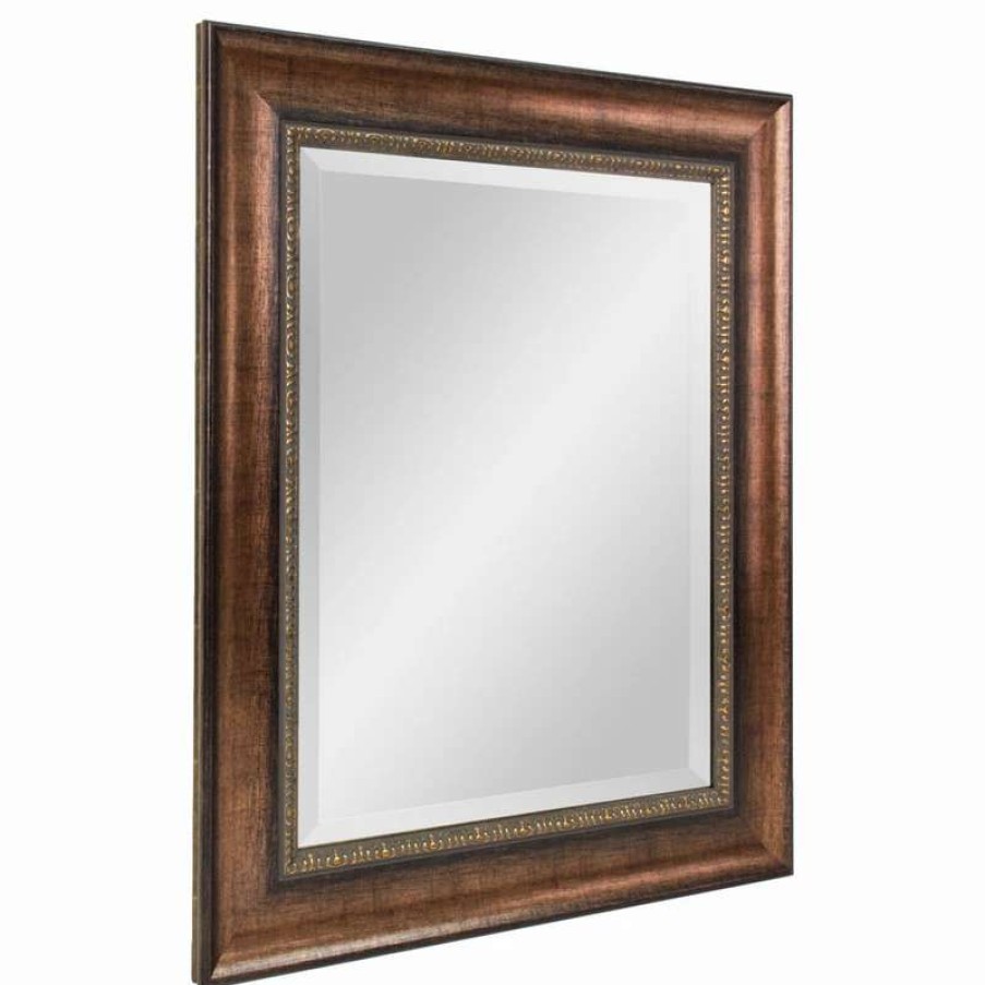 Bathroom Accessories * | Promo Head West, Inc. Head West Bronze Distressed Beveled Accent Mirror 30.5 36.5