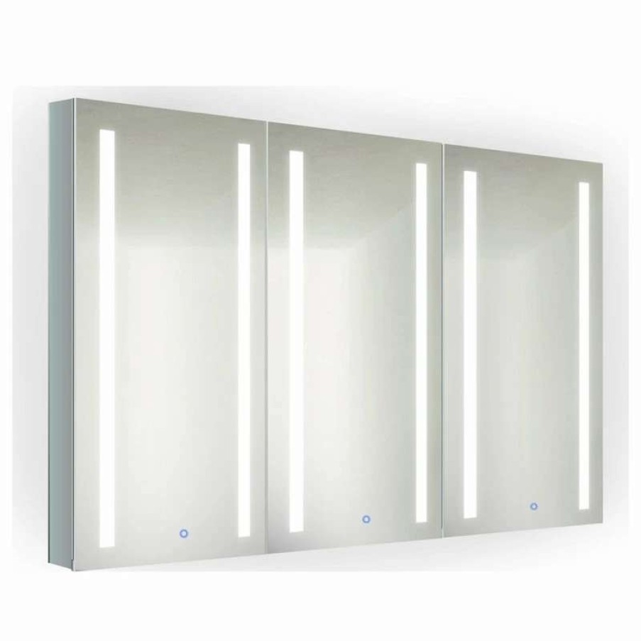 Bathroom Accessories * | Brand New Krugg Reflections 45 X 30 Tri-View Led Medicine Cabinet With Defog, Dimmer, Llr