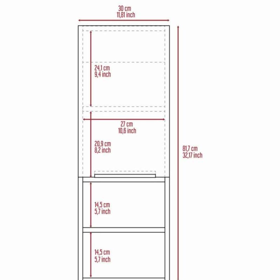 Bathroom Accessories * | Best Sale Fm Furniture Milwaukee Medicine Cabinet, Smokey Oak