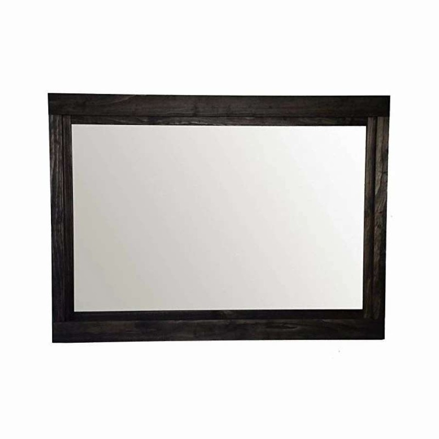 Bathroom Accessories * | Promo Renewed Decor And Storage Farmhouse Style Vanity Mirror, Ebony, 36 W X 30 H