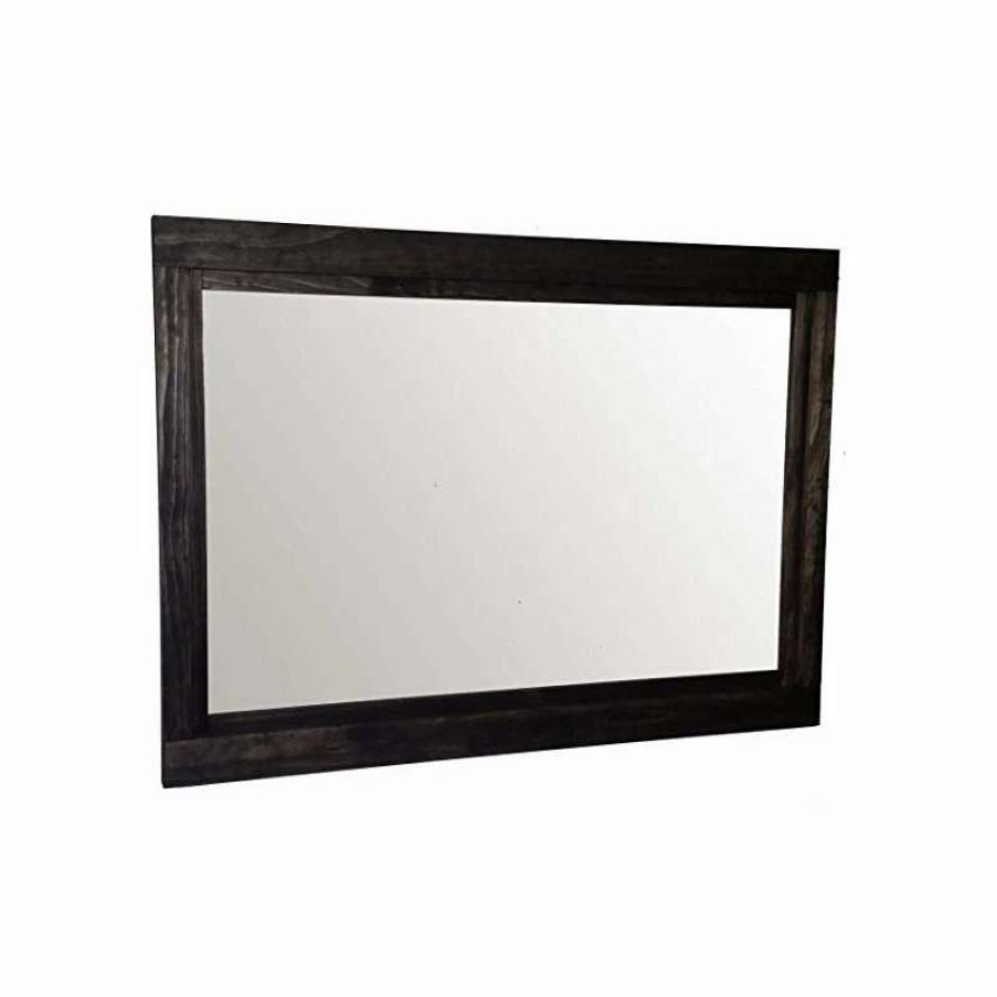 Bathroom Accessories * | Promo Renewed Decor And Storage Farmhouse Style Vanity Mirror, Ebony, 36 W X 30 H