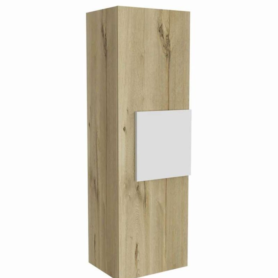 Bathroom Accessories * | Cheap Fm Furniture Nottingham Medicine Cabinet/Light Oak-White