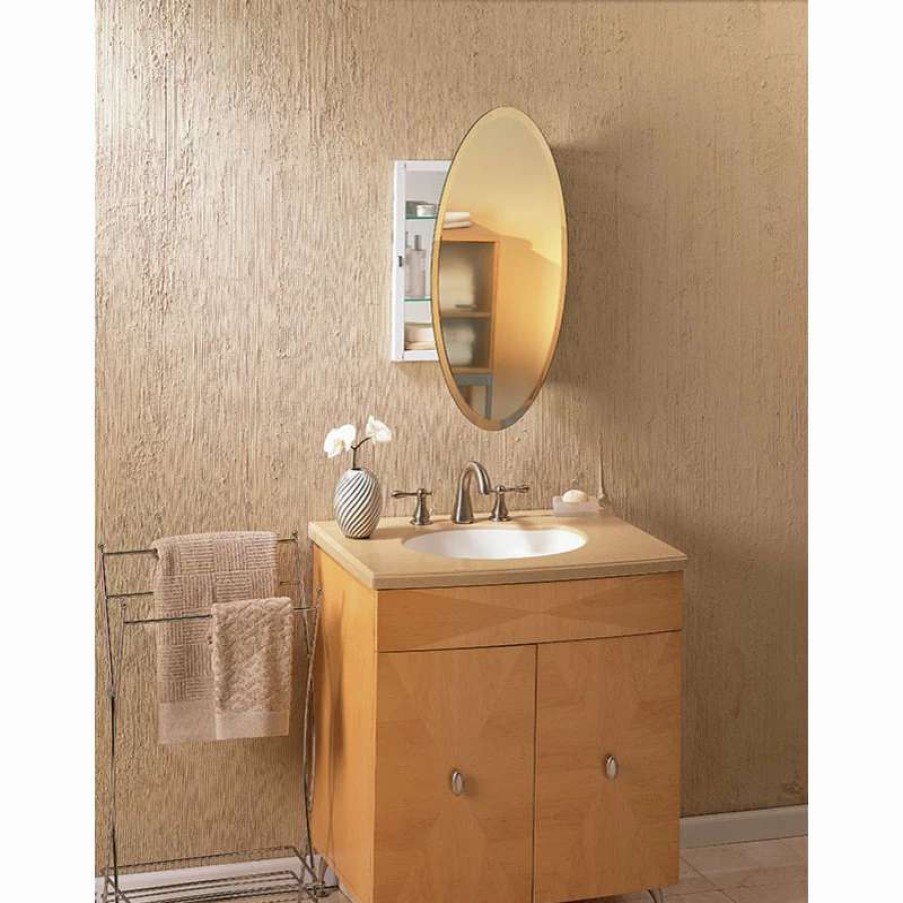 Bathroom Accessories * | Deals Rangaire Metro Oval 21 1/4 X31 1/4 Recess Mount Medicine Cabinet