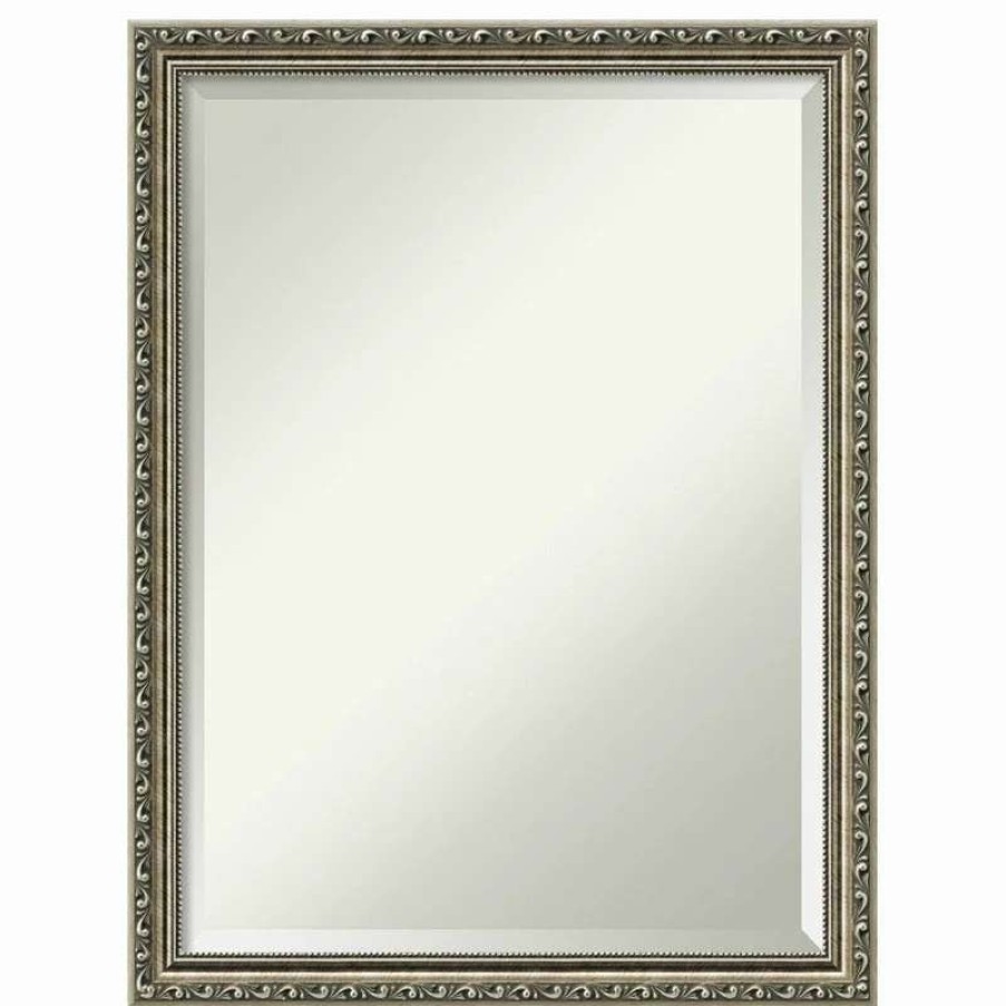 Bathroom Accessories * | Hot Sale Amanti Art Parisian Silver Beveled Wood Bathroom Wall Mirror 20 X 26 In.