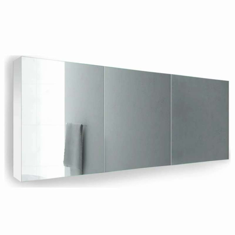 Bathroom Accessories * | Budget Krugg Reflections Tri-View Krugg Medicine Cabinet Recess Or Surface Mount, 72 30