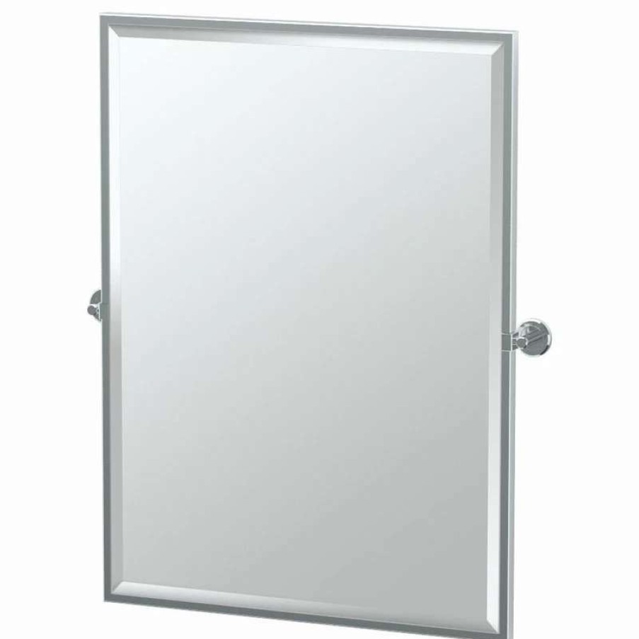 Bathroom Accessories * | Outlet Gatco Fine Bathware Latitude Ii 32.5 Framed Rectangle Mirror, Matte Black