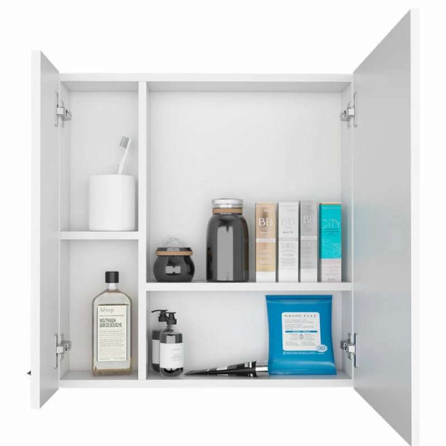 Bathroom Accessories * | Brand New Fm Furniture Kenya Medicine Cabinet, White