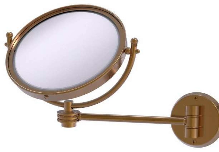 Bathroom Accessories * | Brand New Allied Brass 8 Wall Mounted Make-Up Mirror 4Xmagnification, Brushed Bronze