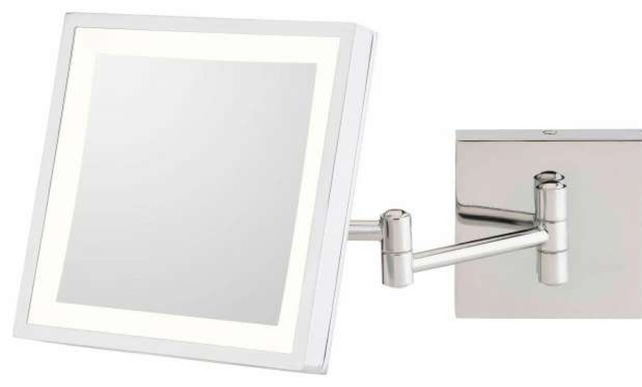 Bathroom Accessories * | Cheapest Aptations 913-55 Kimball And Young Single-Sided Led Square Wall Mirror Rechargeable, Chr