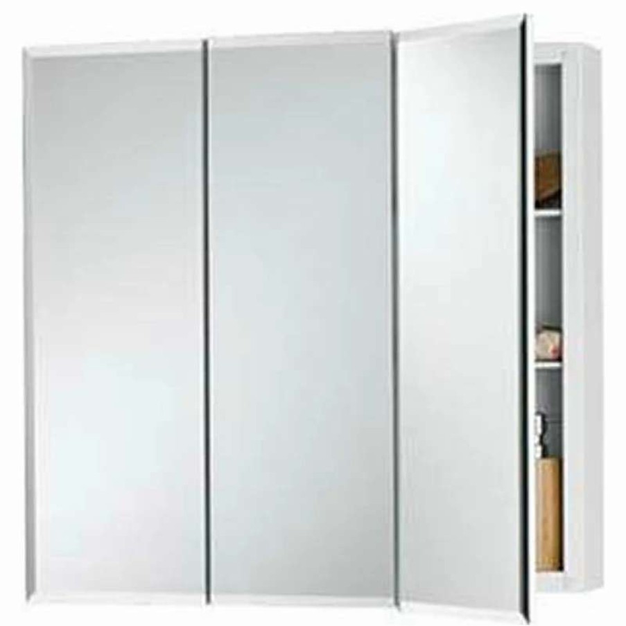 Bathroom Accessories * | Cheap Jensen 255236 Horizon Beveled Edge 3-Pane 36 Mirror Medicine Cabinet