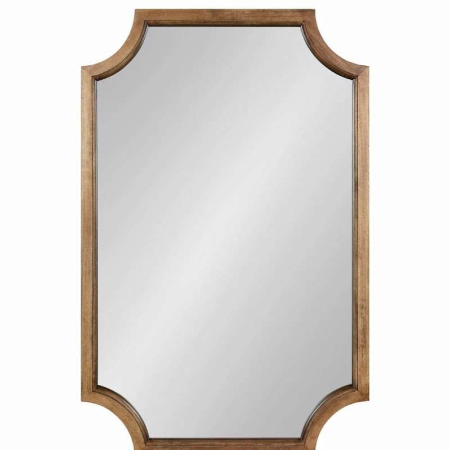 Bathroom Accessories * | Coupon Uniek Hogan Framed Scallop Wall Mirror, Rustic Brown, 24 36