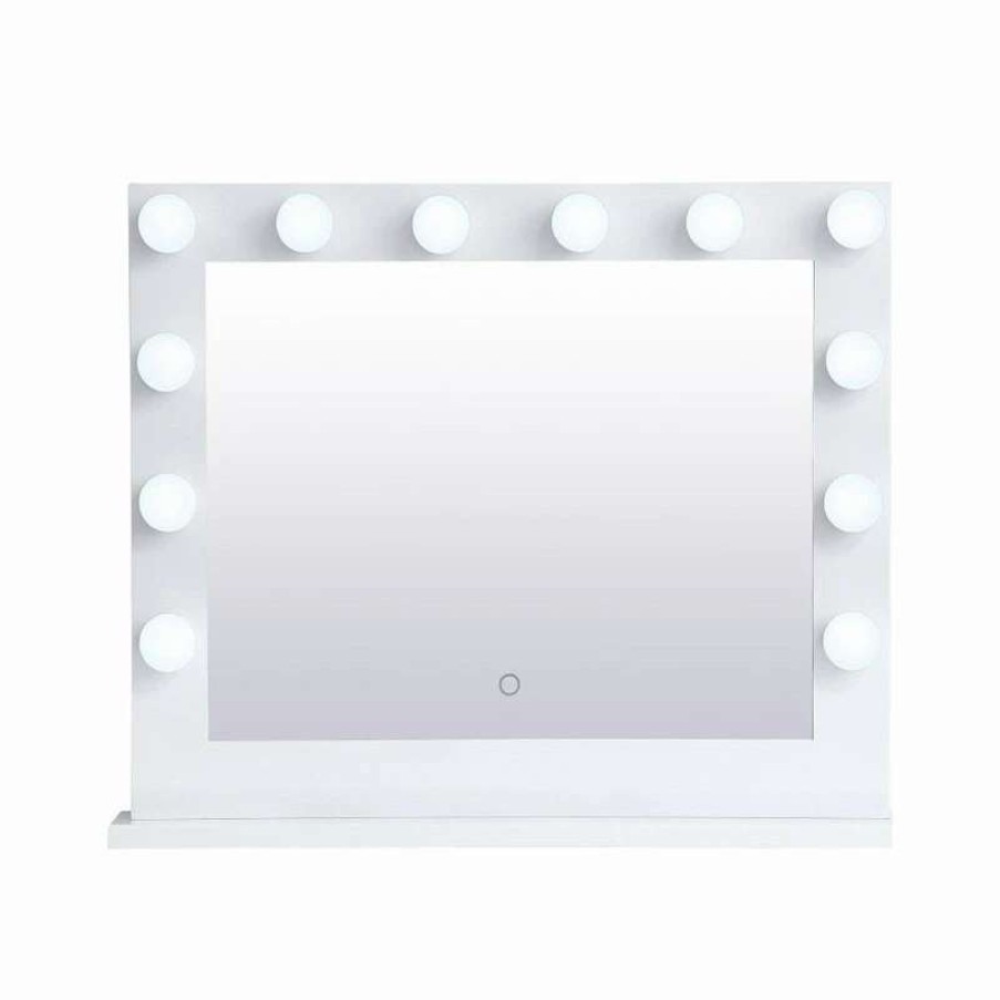 Bathroom Accessories * | Cheapest Elegant Furniture & Lighting Elegant Decor Mre33226Wh Brenda 32 X26 Plug, Led 5000K Mirror